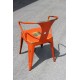 Chaise rétro en métal vieilli orange (RETRO-ORANGE)