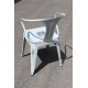 Chaise rétro en métal vieilli blanc (RETRO-WHITE)