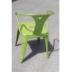 Lot de 4 chaises rétro en métal vieilli vert jaune (LOTRETRO-YELLOWISH-GREEN)