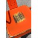 Lot de 4 chaises rétro en métal vieilli orange (LOTRETRO-ORANGE)