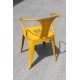 Lot de 4 chaises rétro en métal vieilli jaune (LOTRETRO-YELLOW)