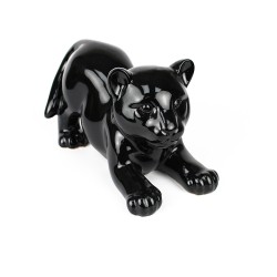 Statue Bébé Tigre noir laquée (RES003NO)