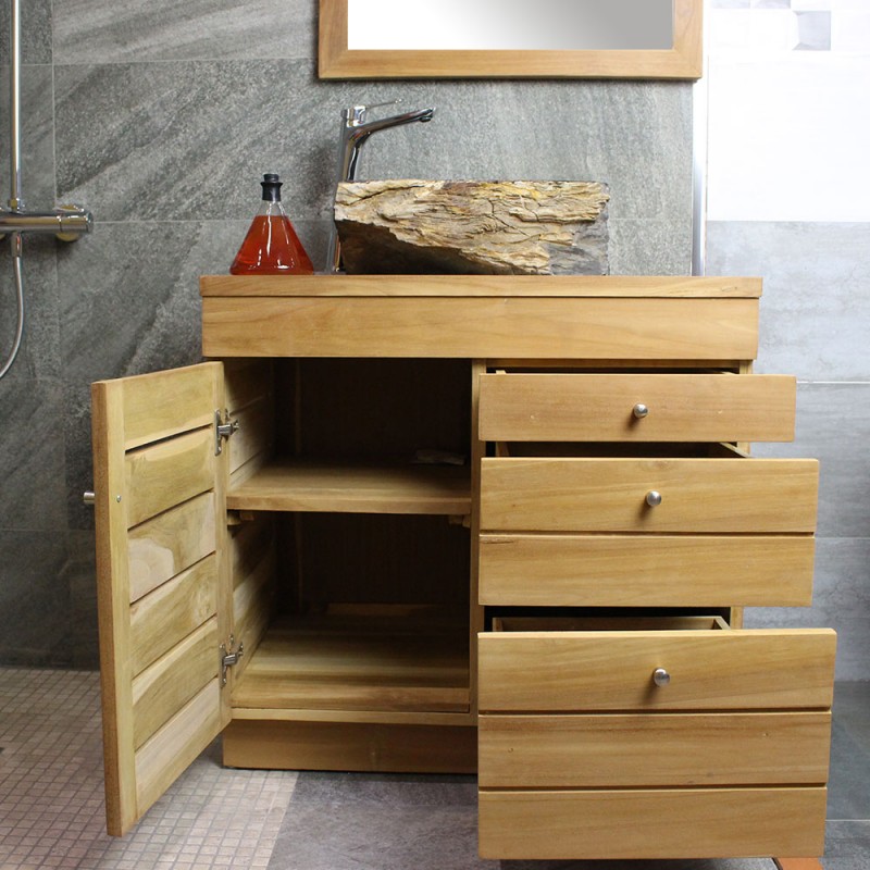 meuble teck sous vasque