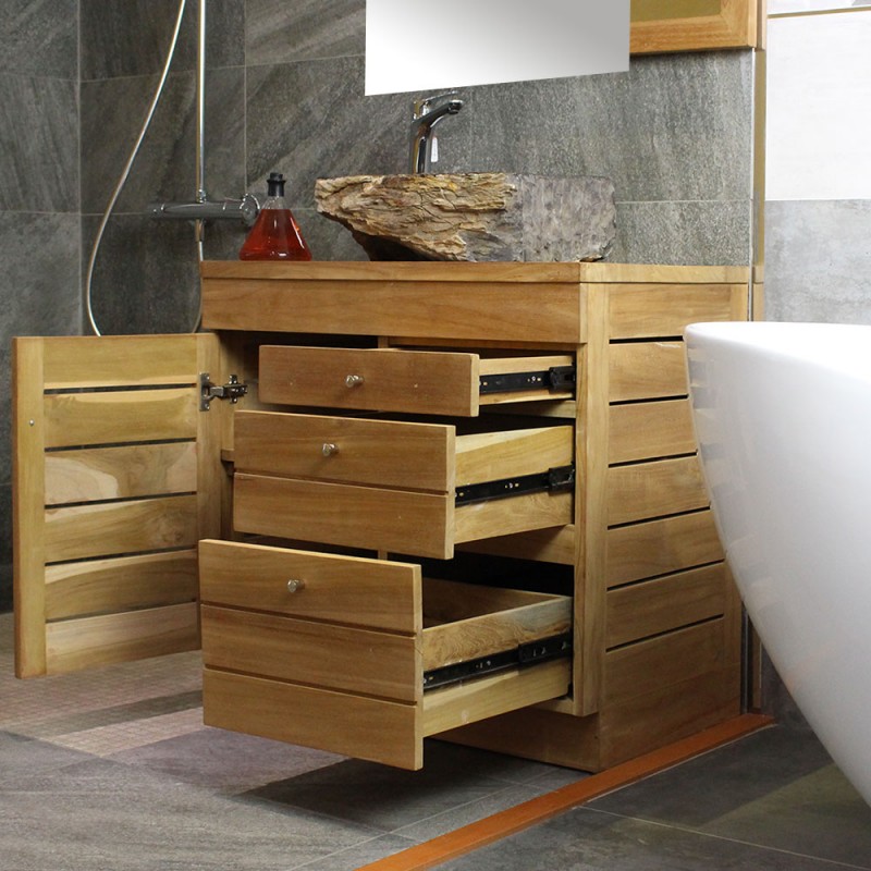 meuble teck sous vasque