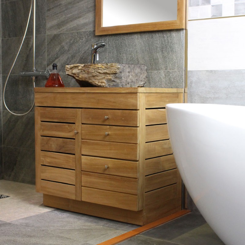 meuble teck sous vasque