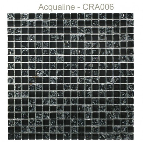 Mosaïque 30x30 en verre craquelé noir (CRA006)