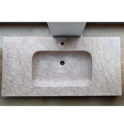 Plan vasque en marbre 120x65x20 TERREROS Rosa