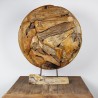 Art déco racine de teck brut ronde Ø70 cm (EROSI-NAT001)