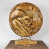 Art déco racine de teck brut ronde Ø70 cm (EROSI-NAT006)