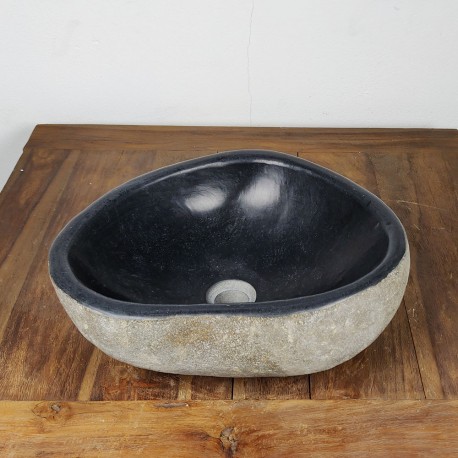 Vasque à poser en galet de rivière 42-35 cm (GAL45-019SLIM)