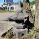 Lanterne japonaise en pierre de lave noir H50 cm (LJ-N04)