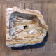 Vasque à poser 43x43 cm en bois pétrifié fossilisé (FOSS45-040YL)