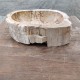 Vasque à poser 47x34 cm en bois pétrifié fossilisé (FOSS45-053YL)
