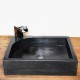 Vasque marbre rectangulaire 50 cm sans trou robinet (VASM50ST)
