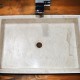 Vasque marbre rectangulaire 60 cm sans trou robinet (VASQ60ST)