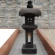 Lanterne japonaise en pierre de lave noir H80 cm (LJ-N15)
