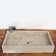 Vasque marbre rectangulaire 70 cm avec trou robinet (VASQ70AT)