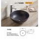 Vasque céramique en bol ronde noir mat L41,5 cm