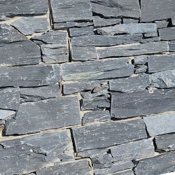 Parement forte épaisseur pierre Ardoise noir 20x55 (BLACK-SLATE)