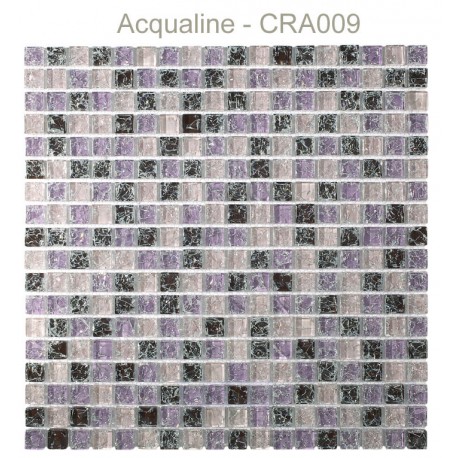 Mosaïque 30x30 en verre craquelé Parme Rose Bordeaux (CRA009)