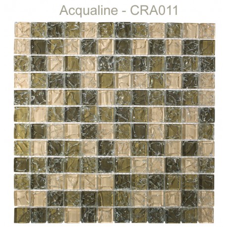 Mosaïque 30x30 en verre craquelé Vert Beige (CRA011)