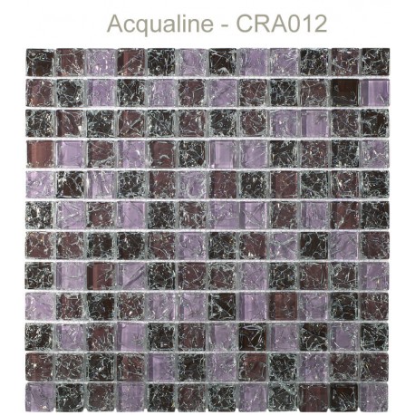 Mosaïque 30x30 en verre craquelé Bordeaux Violet Parme (CRA012)