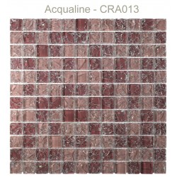 Mosaïque 30x30 en verre craquelé Bordeaux Rose d'autrefois (CRA013)