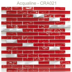 Mosaïque 29,8x30,5 en verre craquelé Rouge / Alu (CRA021)