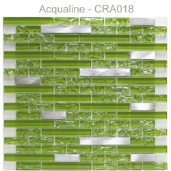 Mosaïque 29,8x30,5 en verre craquelé Vert / Alu (CRA018)
