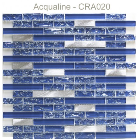 Mosaïque 29,8x30,5 en verre craquelé Bleu / Alu (CRA020)
