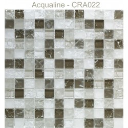 Mosaïque 30x30 en verre craquelé Taupe Blanc (CRA022)