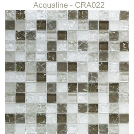 Mosaïque 30x30 en verre craquelé Taupe Blanc (CRA022)