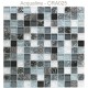 Mosaïque 30x30 en verre craquelé Déco murale Gris Blanc Noir (CRA025)