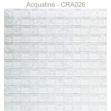 Mosaïque 30x30 en verre craquelé Taupe Blanc (CRA022)