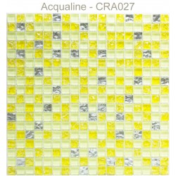 Mosaïque 30x30 en verre craquelé Jaune Argent (CRA027)