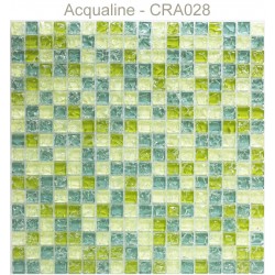 Mosaïque 30x30 en verre craquelé Vert Bleuté / Vert (CRA028)