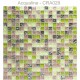 Mosaïque 30x30 en verre craquelé Vert Rose Argent (CRA029)