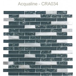 Mosaïque 29,8x30,5 en verre craquelé Gris / Alu (CRA021)