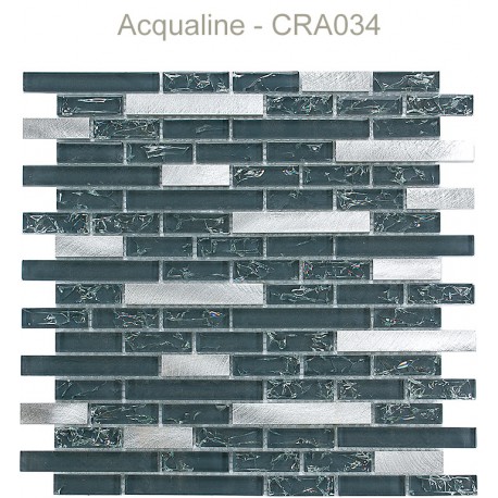 Mosaïque 29,8x30,5 en verre craquelé Gris / Alu (CRA021)