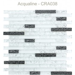 Mosaïque 29,8x30,5 en verre craquelé Blanc / Décors (CRA038)