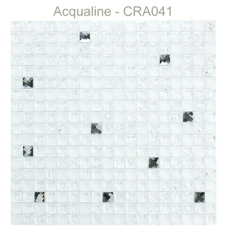 Mosaïque 30x30 en verre craquelé Blanc / Bijoux (CRA041)