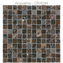 Mosaïque 30x30 en verre craquelé Décor murale Marron (CRA044)