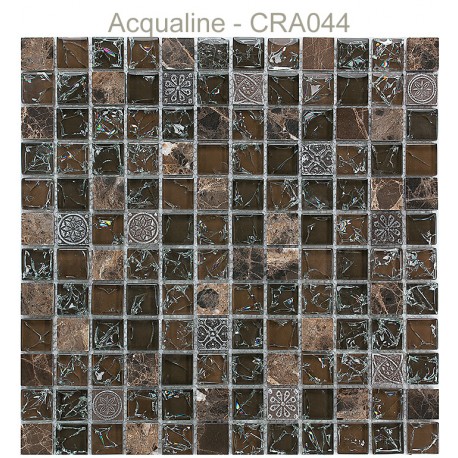 Mosaïque 30x30 en verre craquelé Décor murale Marron (CRA044)
