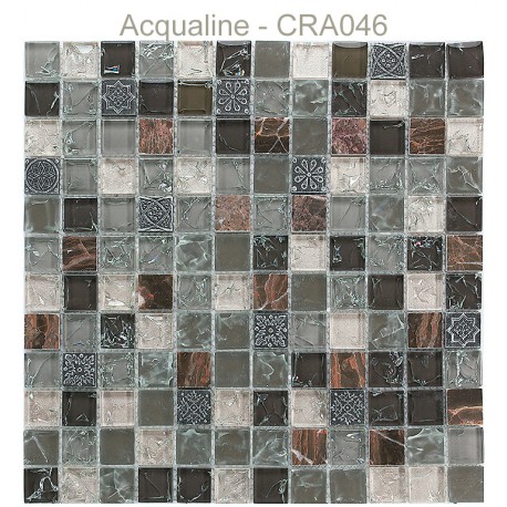 Mosaïque 30x30 en verre craquelé Décor murale Marron (CRA044)