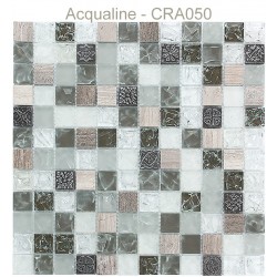 Mosaïque 30x30 en verre craquelé Blanc / Taupe / Décors / Pierre (CRA050)