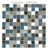 Mosaïque 30x30 en verre craquelé Taupe / Bleu / Beige / Pierre Blanche (CRA054)