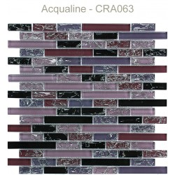 Mosaïque 29,8x30,5 en verre craquelé Bordeaux / Parme / Violet / Noir (CRA063)