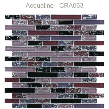 Mosaïque 29,8x30,5 en verre craquelé Bordeaux / Parme / Violet / Noir (CRA063)