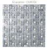 Mosaïque 30x30 en pierre grise et verre centre Alu (CUB304)