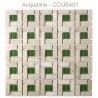 Mosaïque 30x30 en pierre beige et verre centre vert (CUB401)
